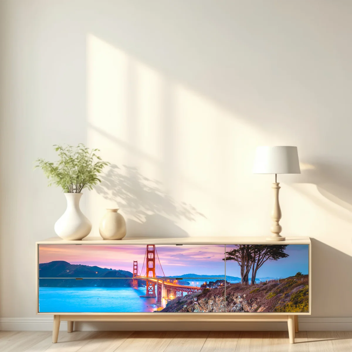 Repositionierbarer Aufkleber Golden Gate Bridge bei dämmerung Repositionierbarer Aufkleber Golden Gate Bridge bei dämmerung