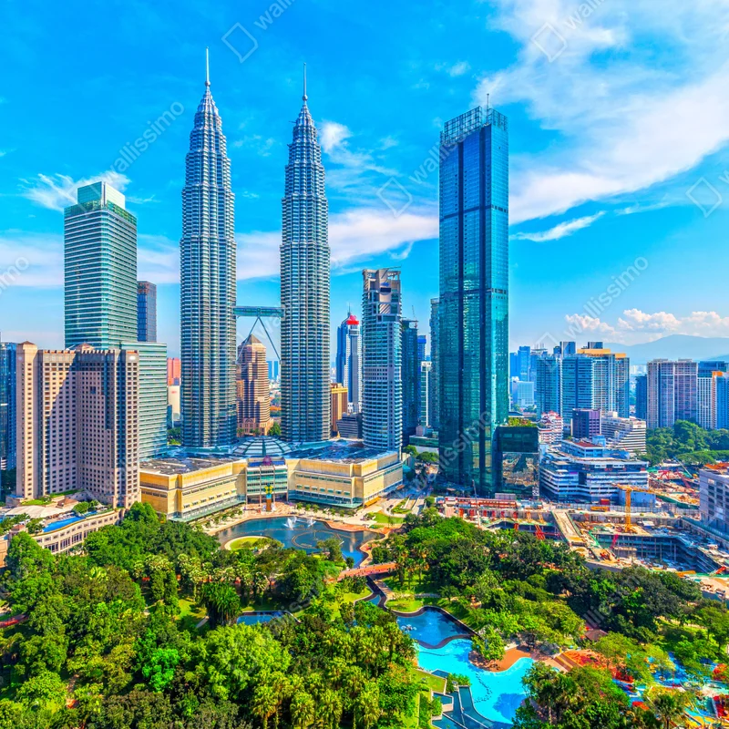 Fototapete Kuala Lumpur skyline mit den Petronas Towers Fototapete Kuala Lumpur skyline mit den Petronas Towers