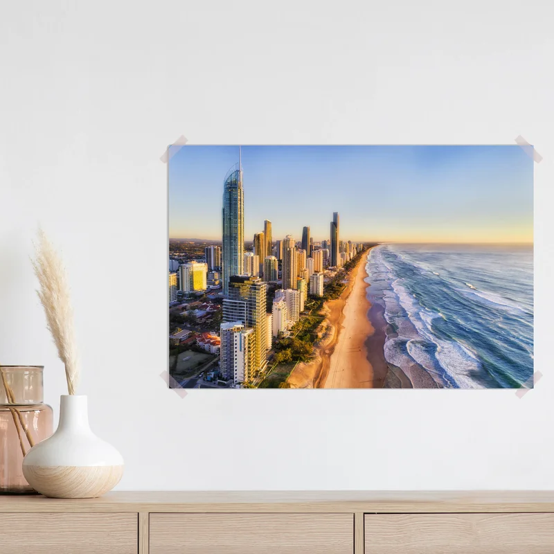 Poster sonnenaufgang über Surfers Paradise skyline Poster sonnenaufgang über Surfers Paradise skyline