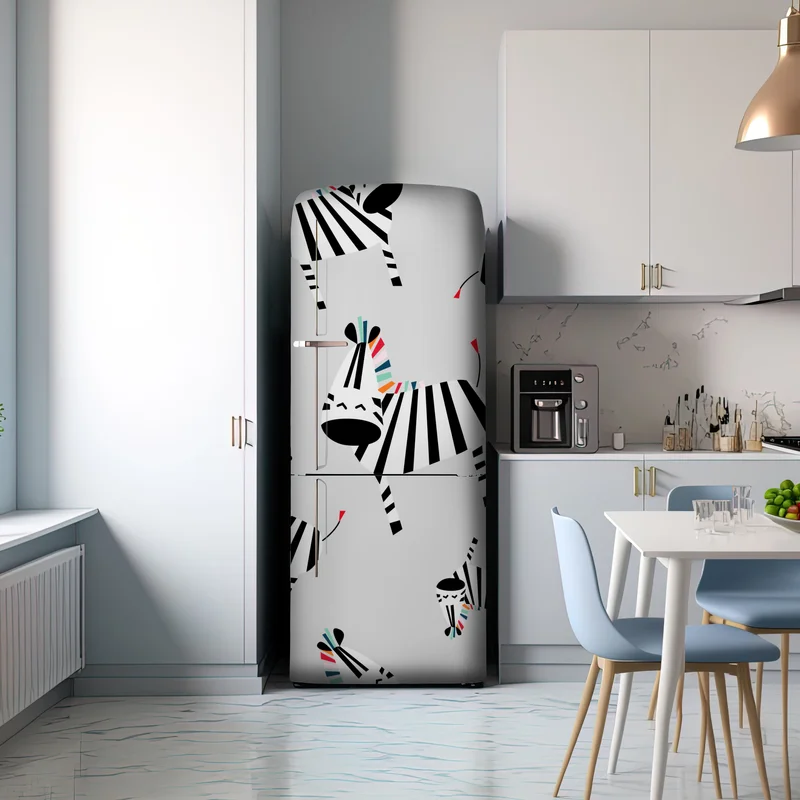 Kühlschrankaufkleber verspieltes zebramuster mit streifen Kühlschrankaufkleber verspieltes zebramuster mit streifen