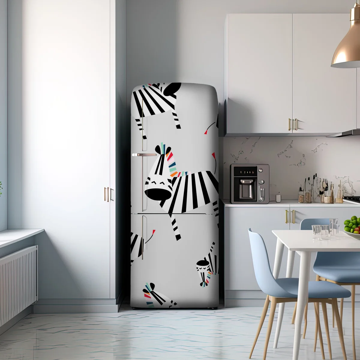 Kühlschrankaufkleber verspieltes zebramuster mit streifen Kühlschrankaufkleber verspieltes zebramuster mit streifen