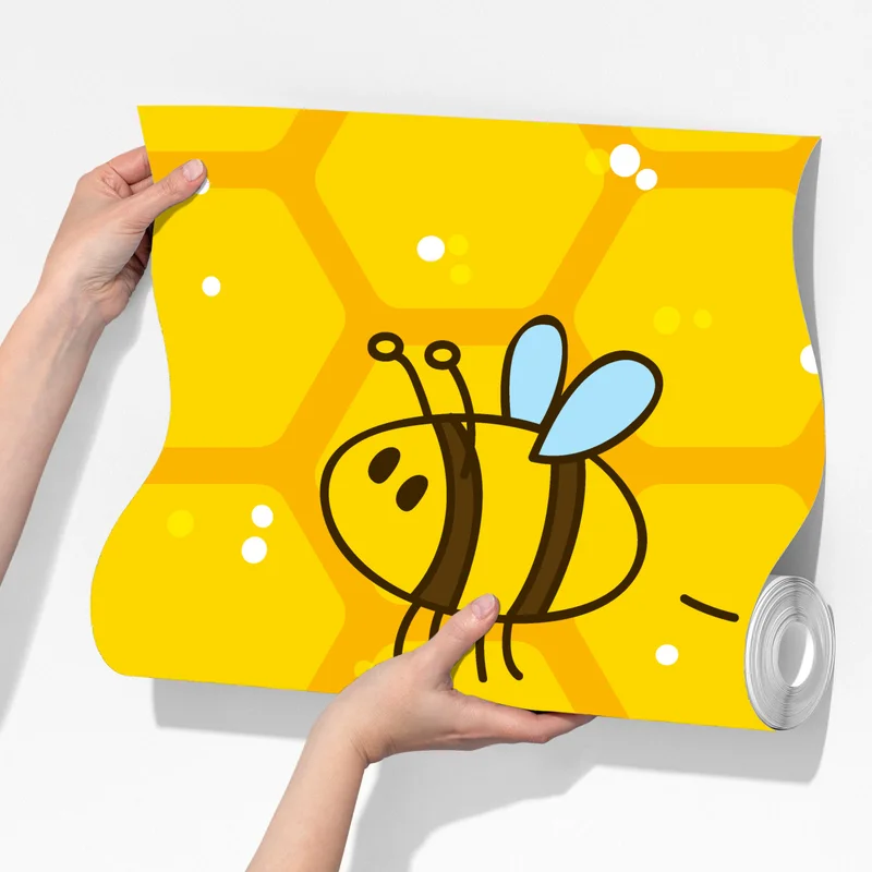 Fototapete niedliches bienen- und wabenmuster Fototapete niedliches bienen- und wabenmuster