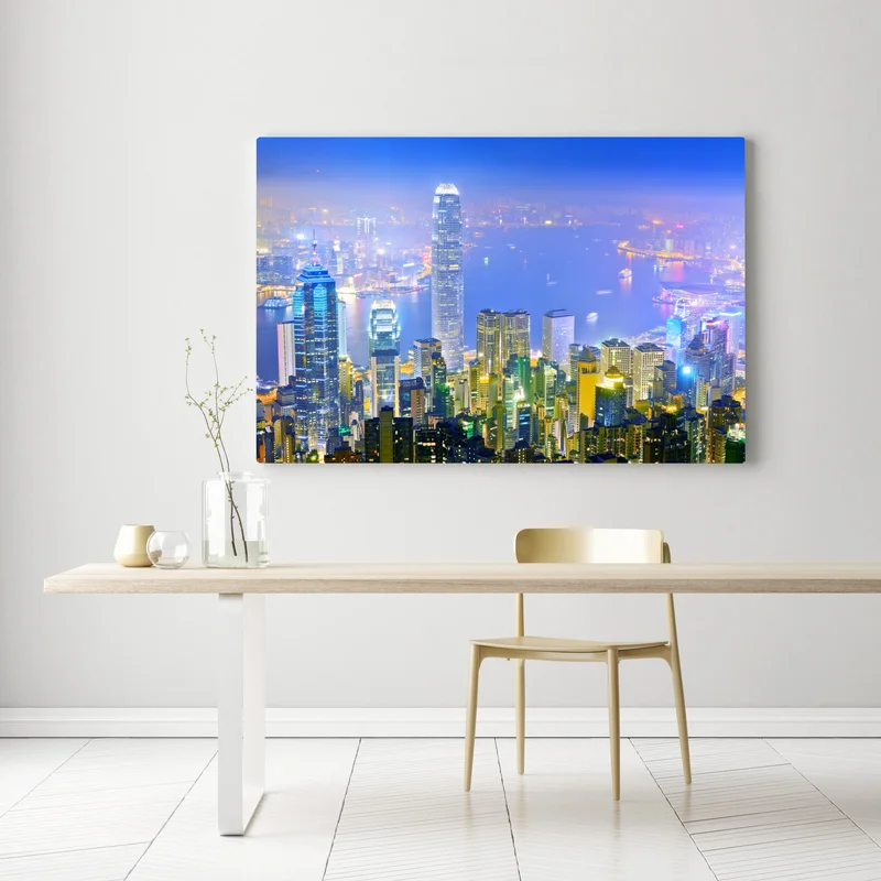 Leinwandbild Hong Kong skyline bei nacht Leinwandbild Hong Kong skyline bei nacht