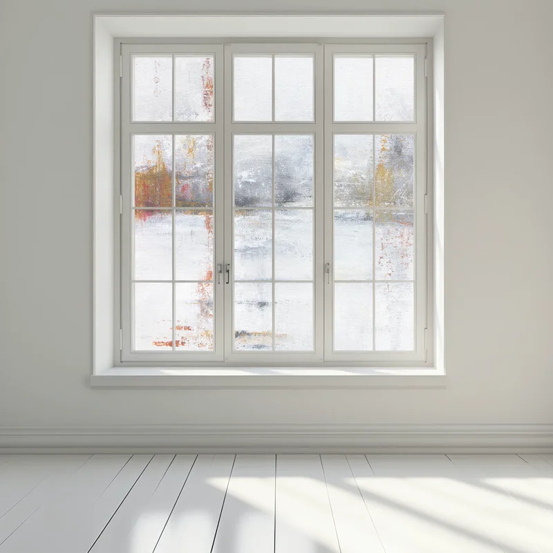 Fensteraufkleber ruhige abstrakte landschaft in sanften neutralen tönen Fensteraufkleber ruhige abstrakte landschaft in sanften neutralen tönen