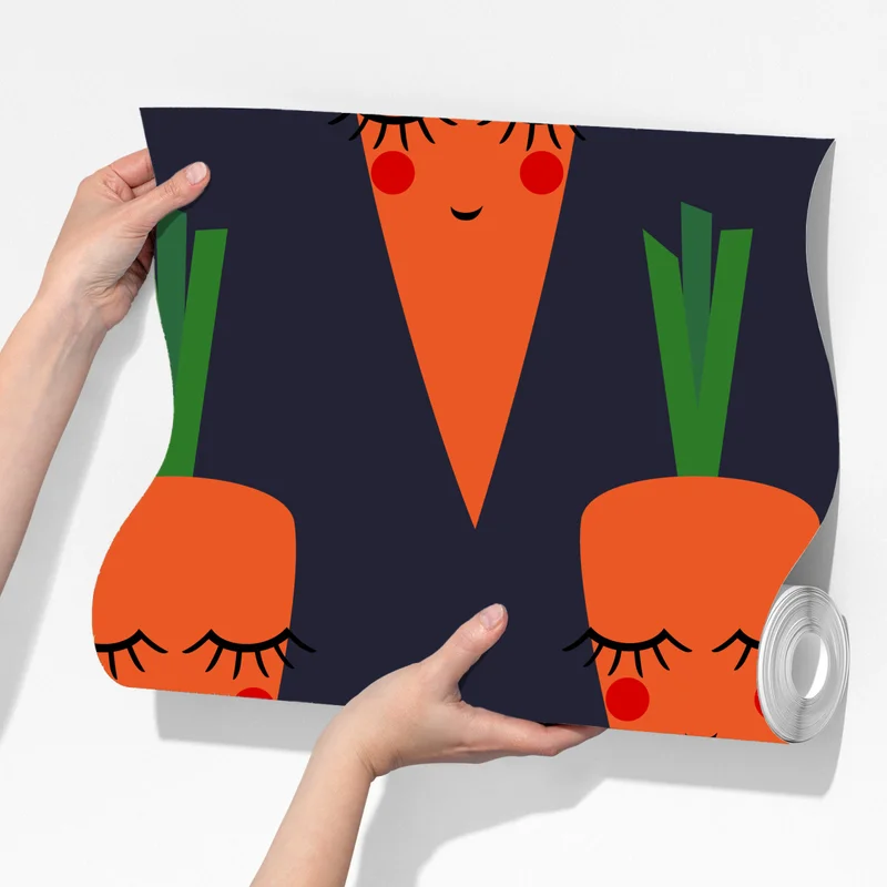 Fototapete niedliches karottenmuster für kinder Fototapete niedliches karottenmuster für kinder