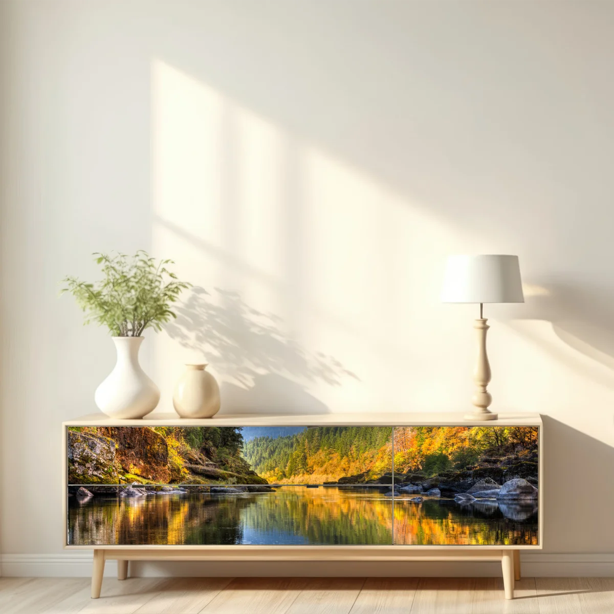 Repositionierbarer Aufkleber Rogue River herbstliche spiegelungen Repositionierbarer Aufkleber Rogue River herbstliche spiegelungen