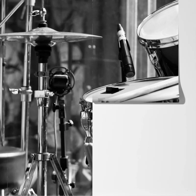 Fototapete schwarzweißes schlagzeug nahaufnahme Fototapete schwarzweißes schlagzeug nahaufnahme