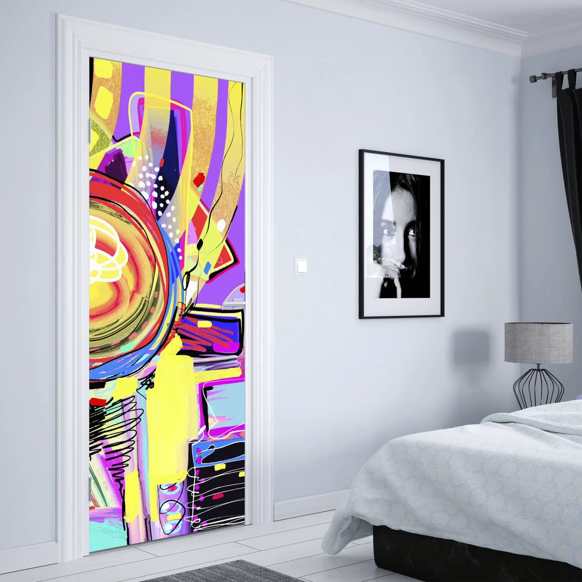 Türaufkleber lebendige violette abstrakte komposition Türaufkleber lebendige violette abstrakte komposition