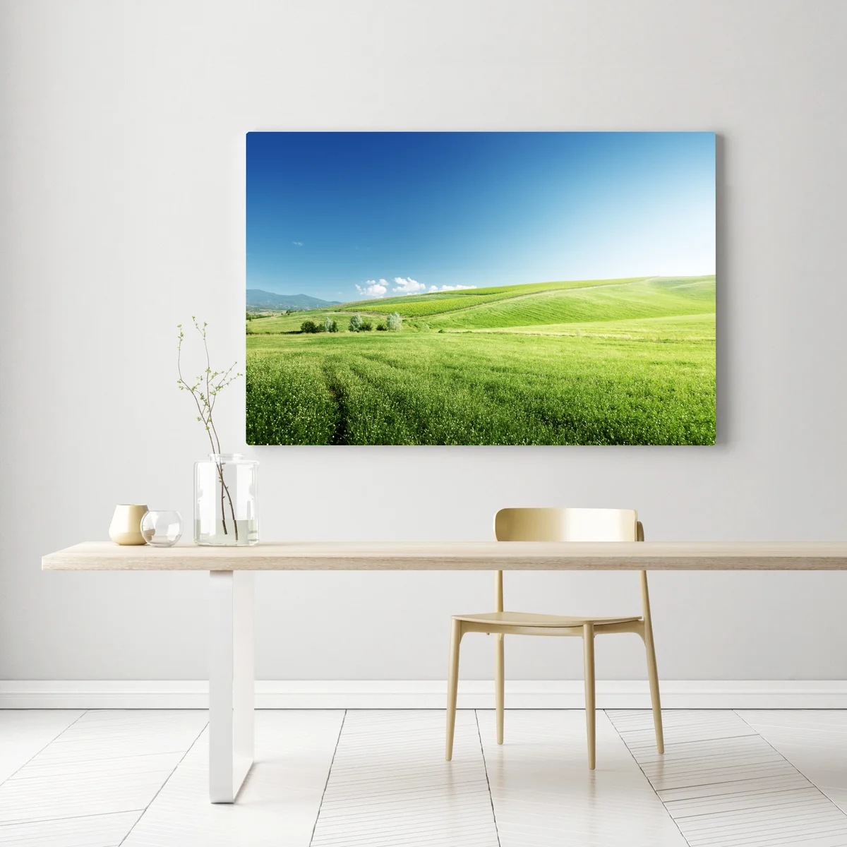 Leinwandbild ruhige grüne wiesenlandschaft Leinwandbild ruhige grüne wiesenlandschaft