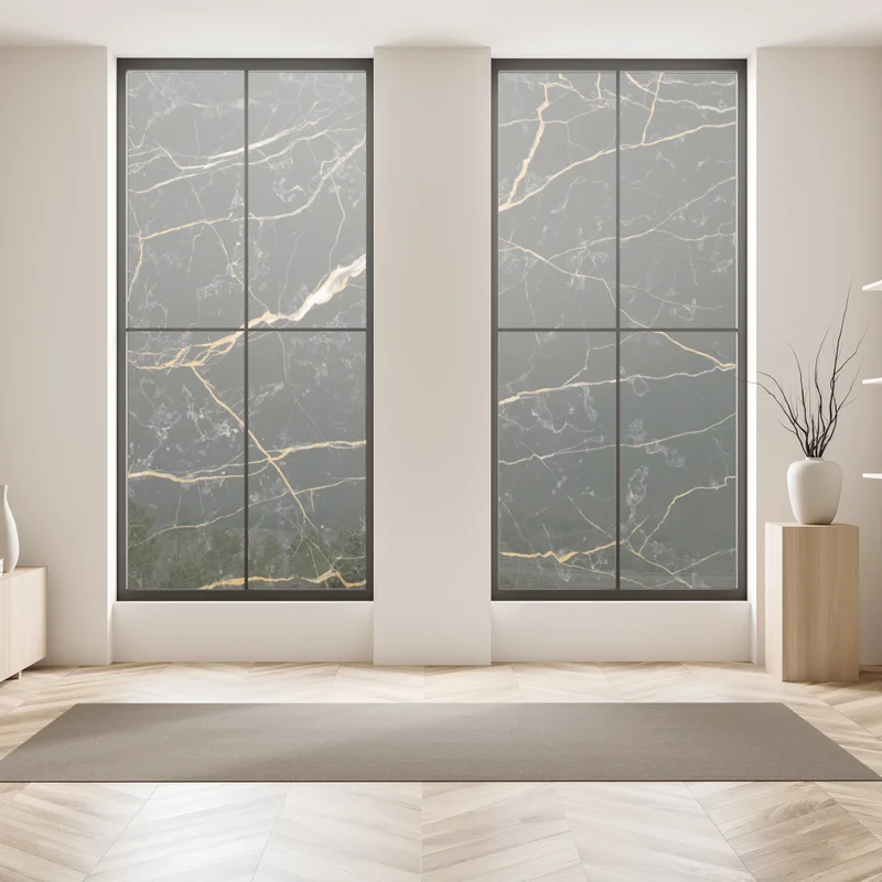 Fensteraufkleber schwarzer marmor mit goldenen adern
