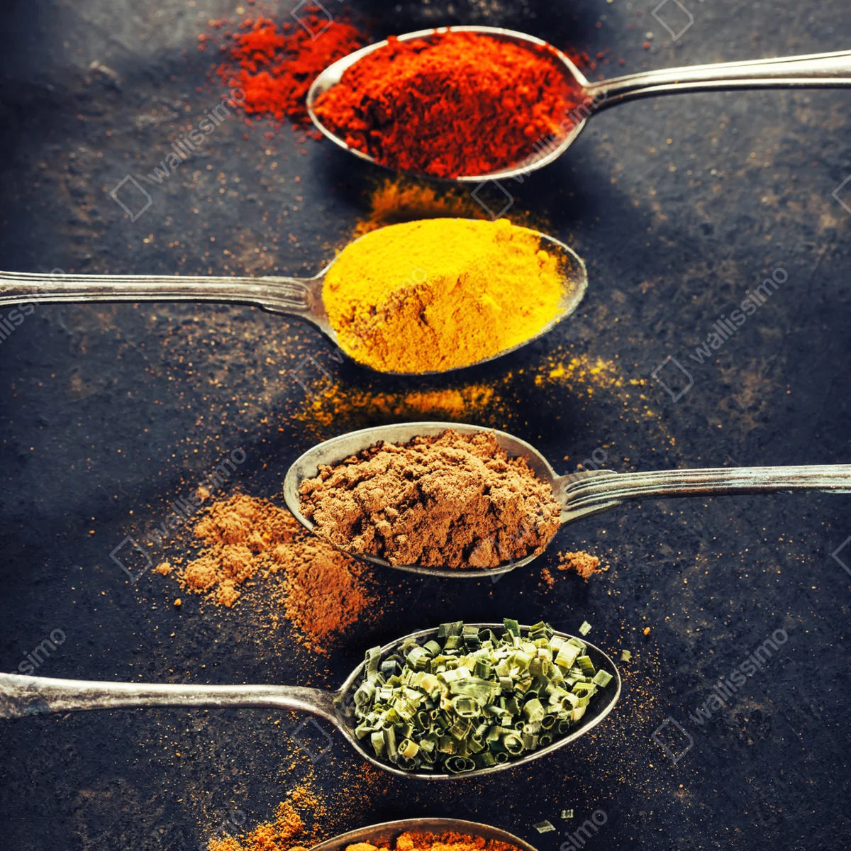 Fensteraufkleber bunte gewürzlöffel anordnung Fensteraufkleber bunte gewürzlöffel anordnung