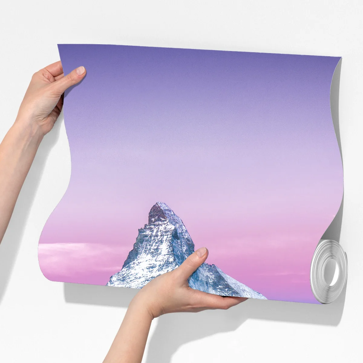 Fototapete majestätischer alpenberg gespiegelt im ruhigen see Fototapete majestätischer alpenberg gespiegelt im ruhigen see