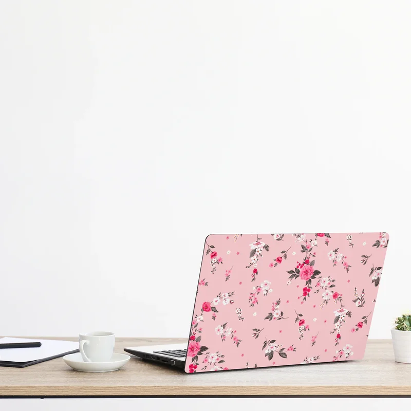 Laptop-Aufkleber zartes rosa blumenmuster Laptop-Aufkleber zartes rosa blumenmuster
