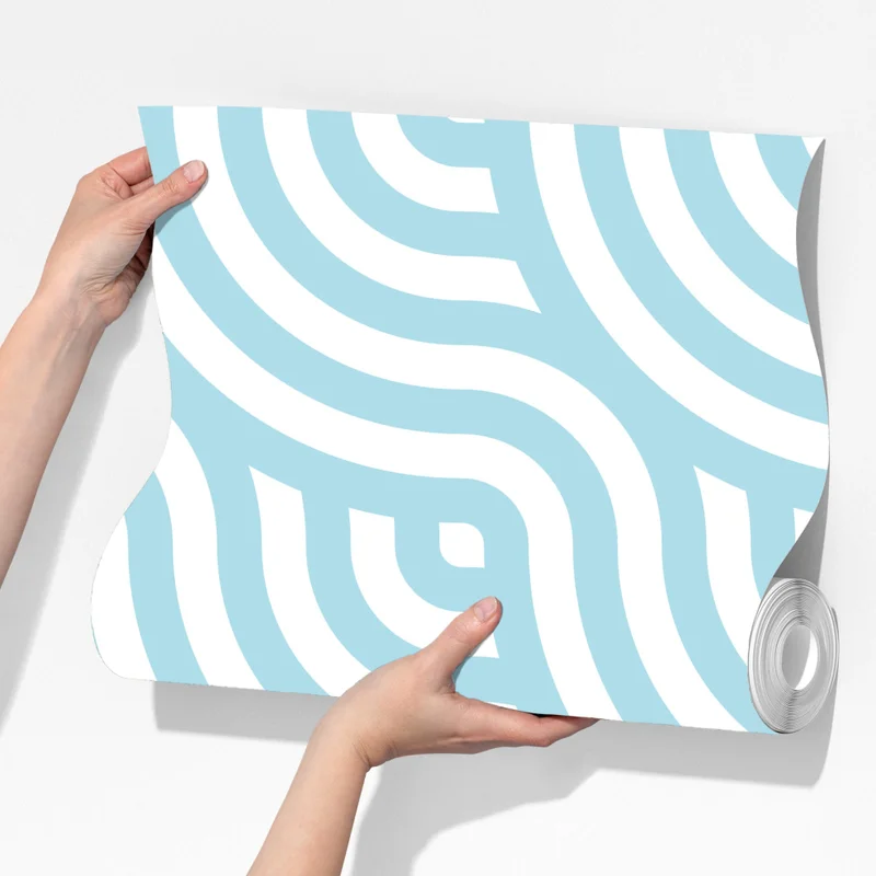 Fototapete sanftes türkis geometrisches wellenmuster Fototapete sanftes türkis geometrisches wellenmuster