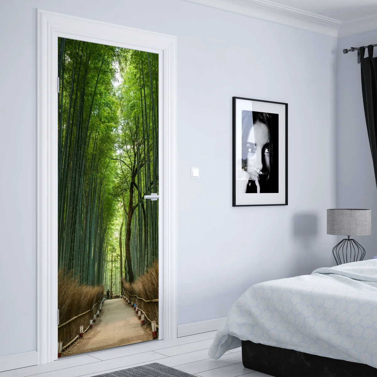 Türaufkleber ruhiger bambushainpfad Türaufkleber ruhiger bambushainpfad