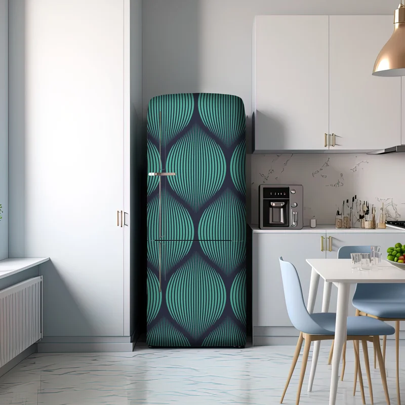 Kühlschrankaufkleber türkis geometrisches tropfenmuster