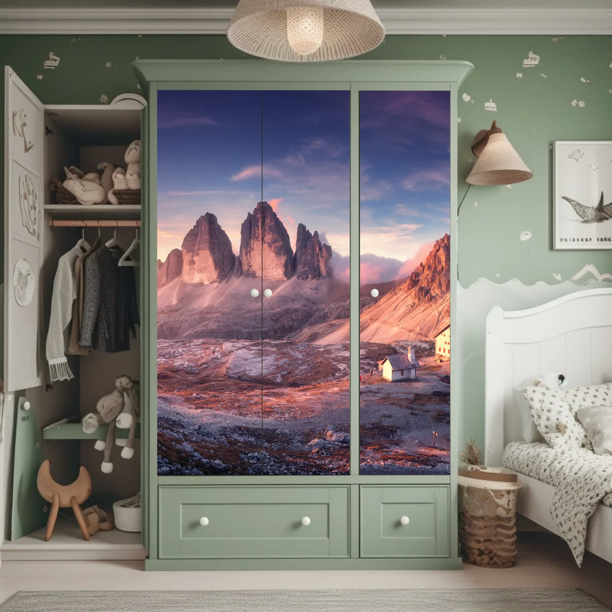 Schrankaufkleber sonnenaufgang über den gipfeln der Dolomiten Schrankaufkleber sonnenaufgang über den gipfeln der Dolomiten