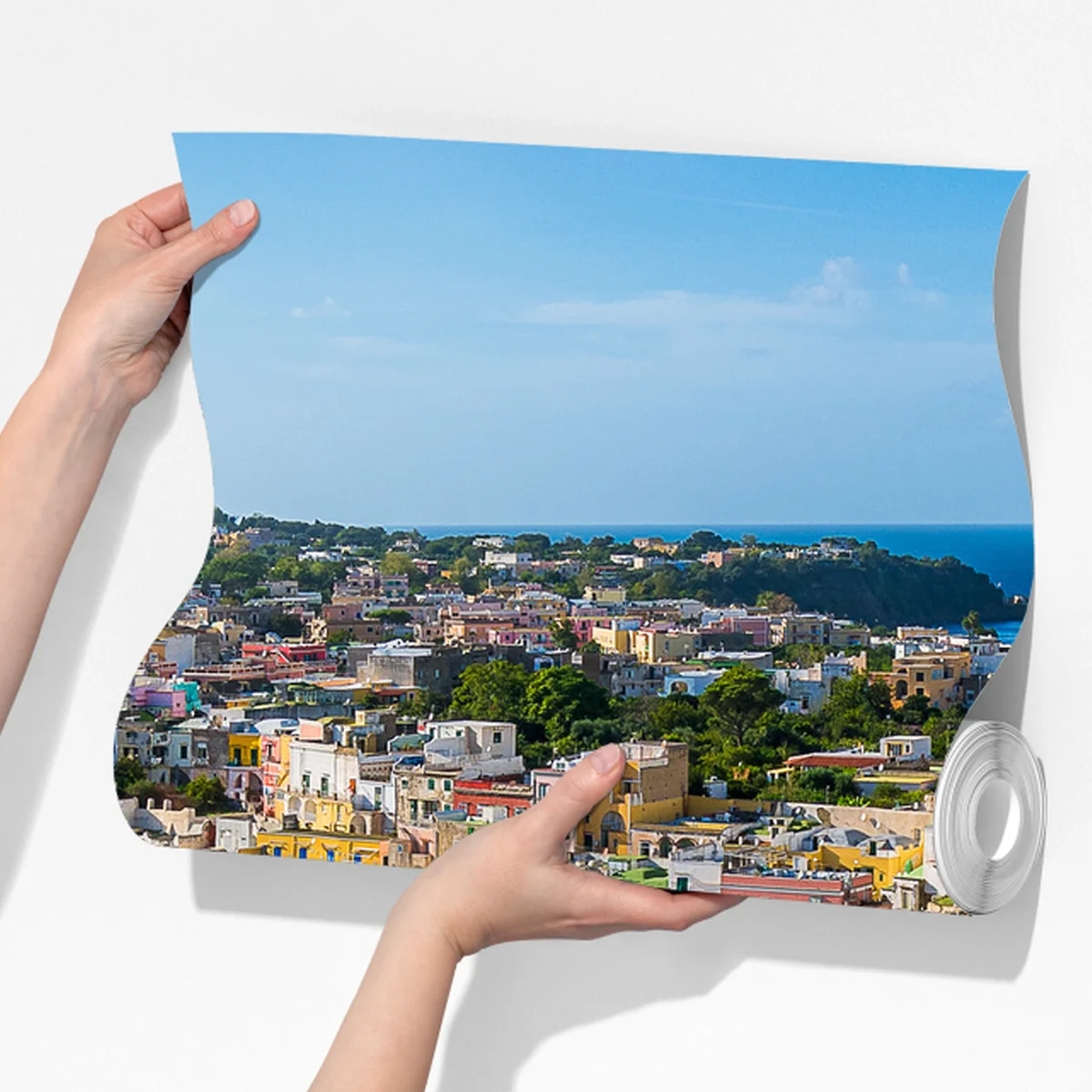 Fototapete bunte panoramaufnahme eines Mittelmeerhafens Fototapete bunte panoramaufnahme eines Mittelmeerhafens