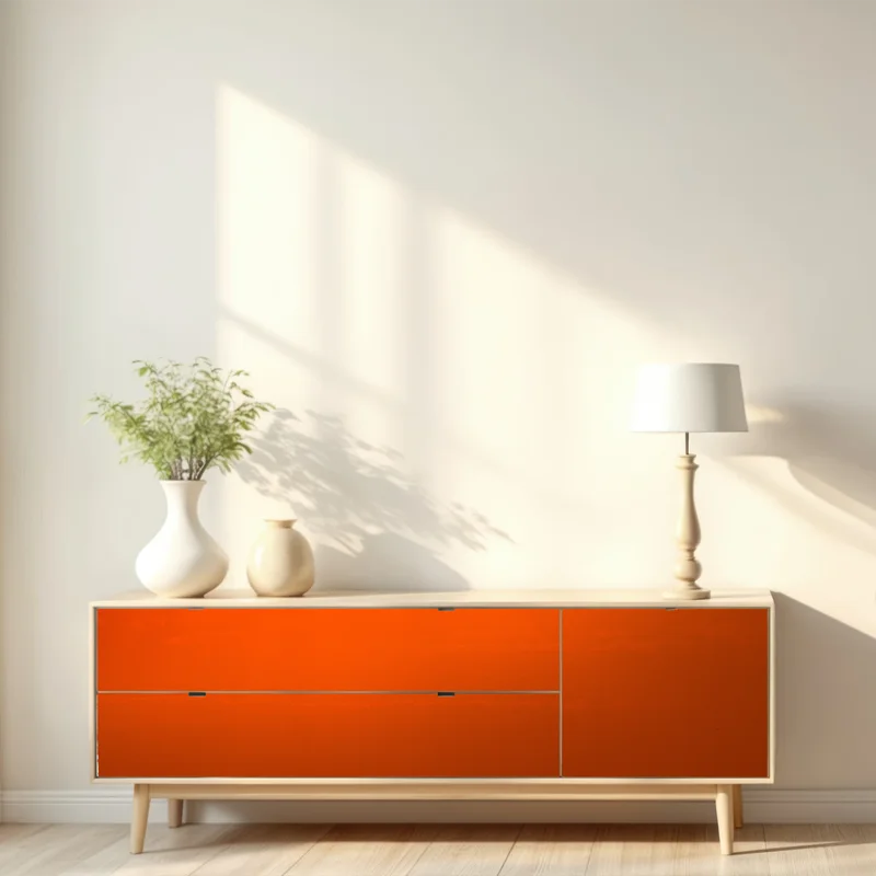 Repositionierbarer Aufkleber goldener sonnenuntergang über ruhigem see