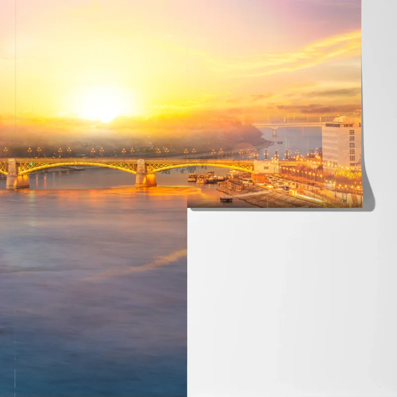 Fototapete goldener sonnenuntergang über dem parlament von Budapest Fototapete goldener sonnenuntergang über dem parlament von Budapest