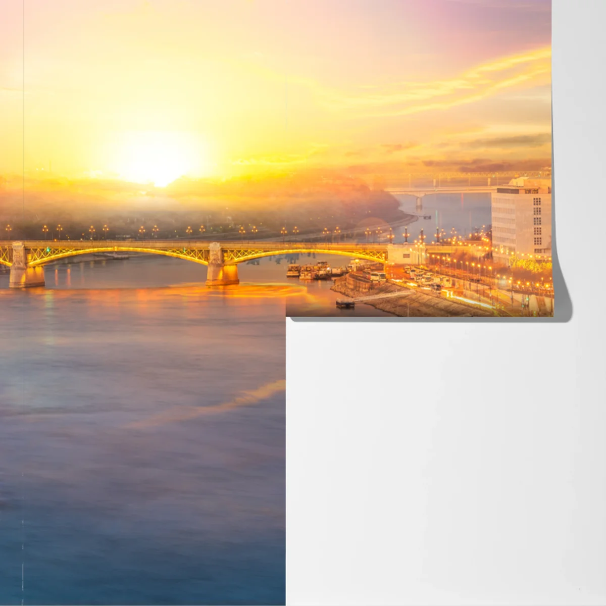 Fototapete goldener sonnenuntergang über dem parlament von Budapest Fototapete goldener sonnenuntergang über dem parlament von Budapest