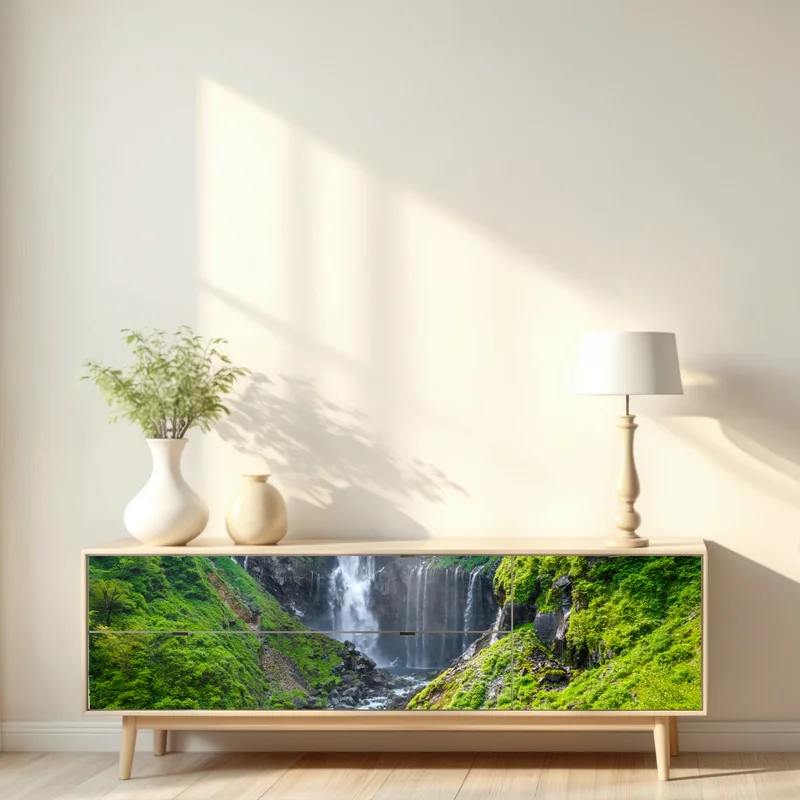 Repositionierbarer Aufkleber Kegon wasserfall Nikko landschaft