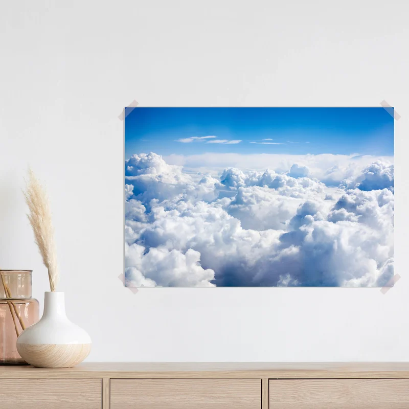 Poster ruhige wolkenlandschaft am blauen himmel Poster ruhige wolkenlandschaft am blauen himmel