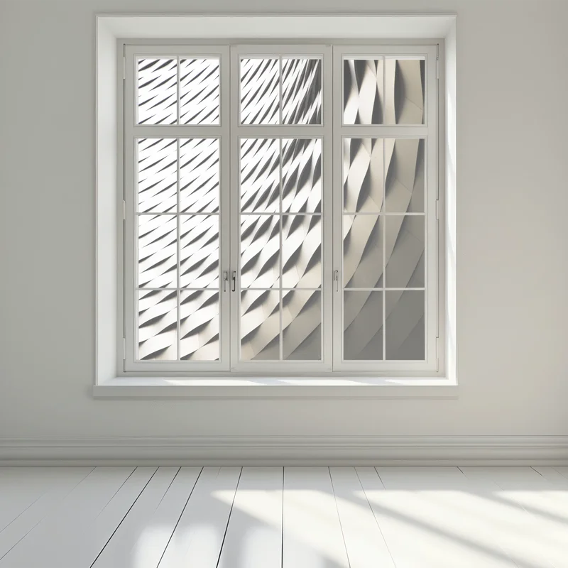 Naklejka na okno nowoczesny geometryczny wzór architektoniczny