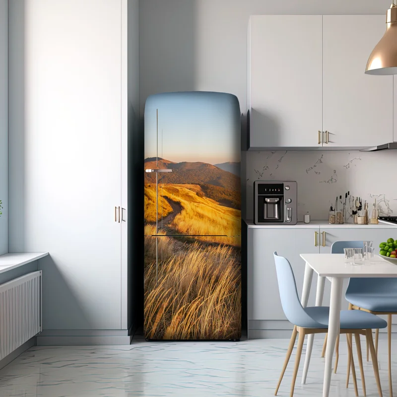 Kühlschrankaufkleber goldener bergkamm im sonnenuntergang Kühlschrankaufkleber goldener bergkamm im sonnenuntergang