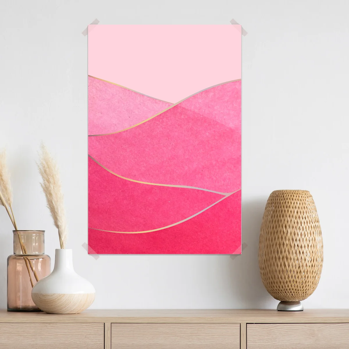 Poster sanfte rosa aquarellwellen • Poster bei Wallnifity® Poster sanfte rosa aquarellwellen • Poster bei Wallnifity®