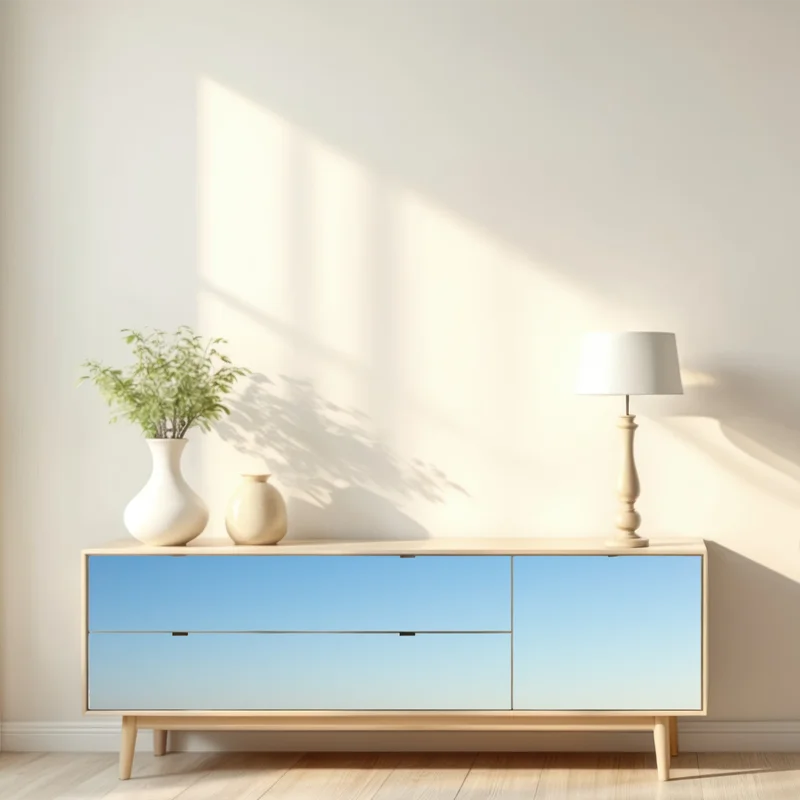 Repositionierbarer Aufkleber endlose wüstendünen unter blauem himmel