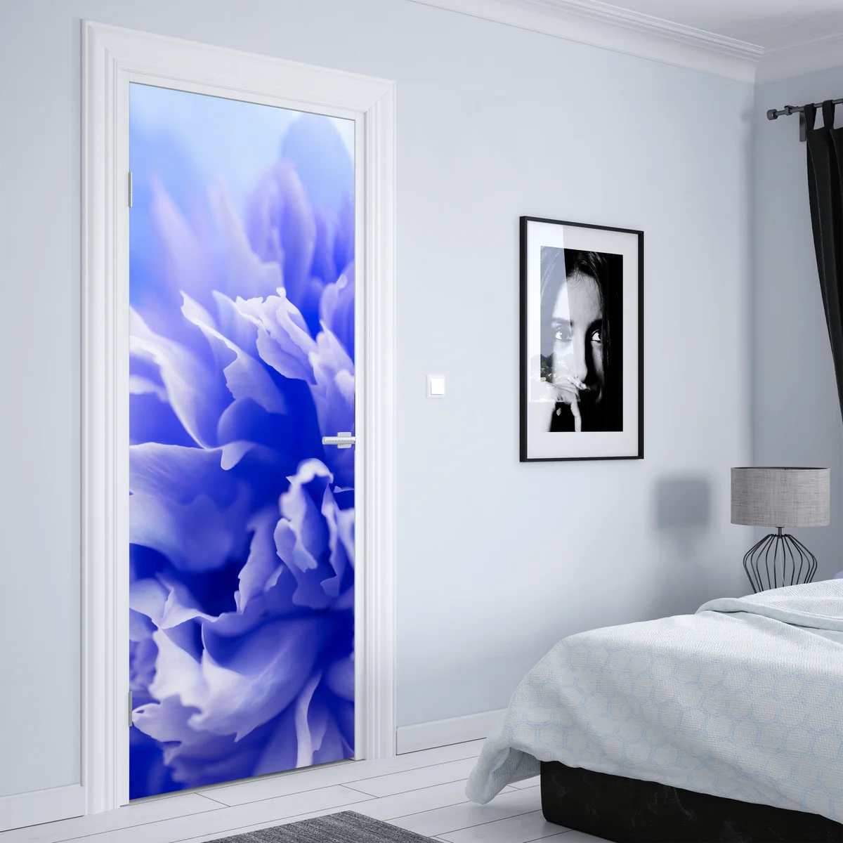 Türaufkleber sanfte blaue abstrakte blume nahaufnahme Türaufkleber sanfte blaue abstrakte blume nahaufnahme