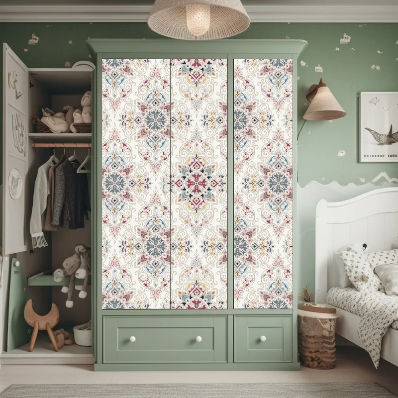 Schrankaufkleber ornamentales vintage-damastmuster