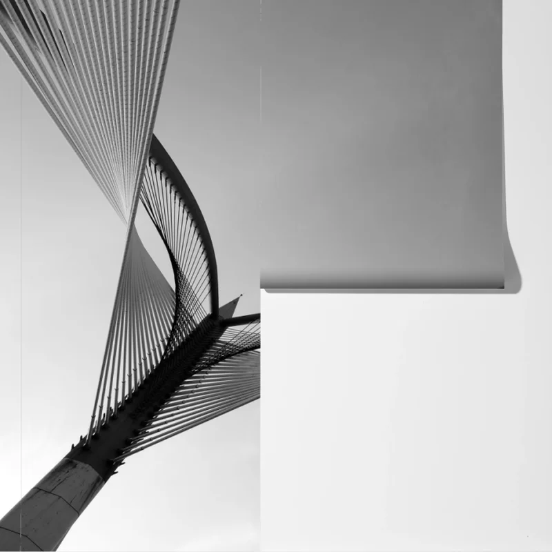 Fototapete monochrome brücke mit geometrischen linien Fototapete monochrome brücke mit geometrischen linien