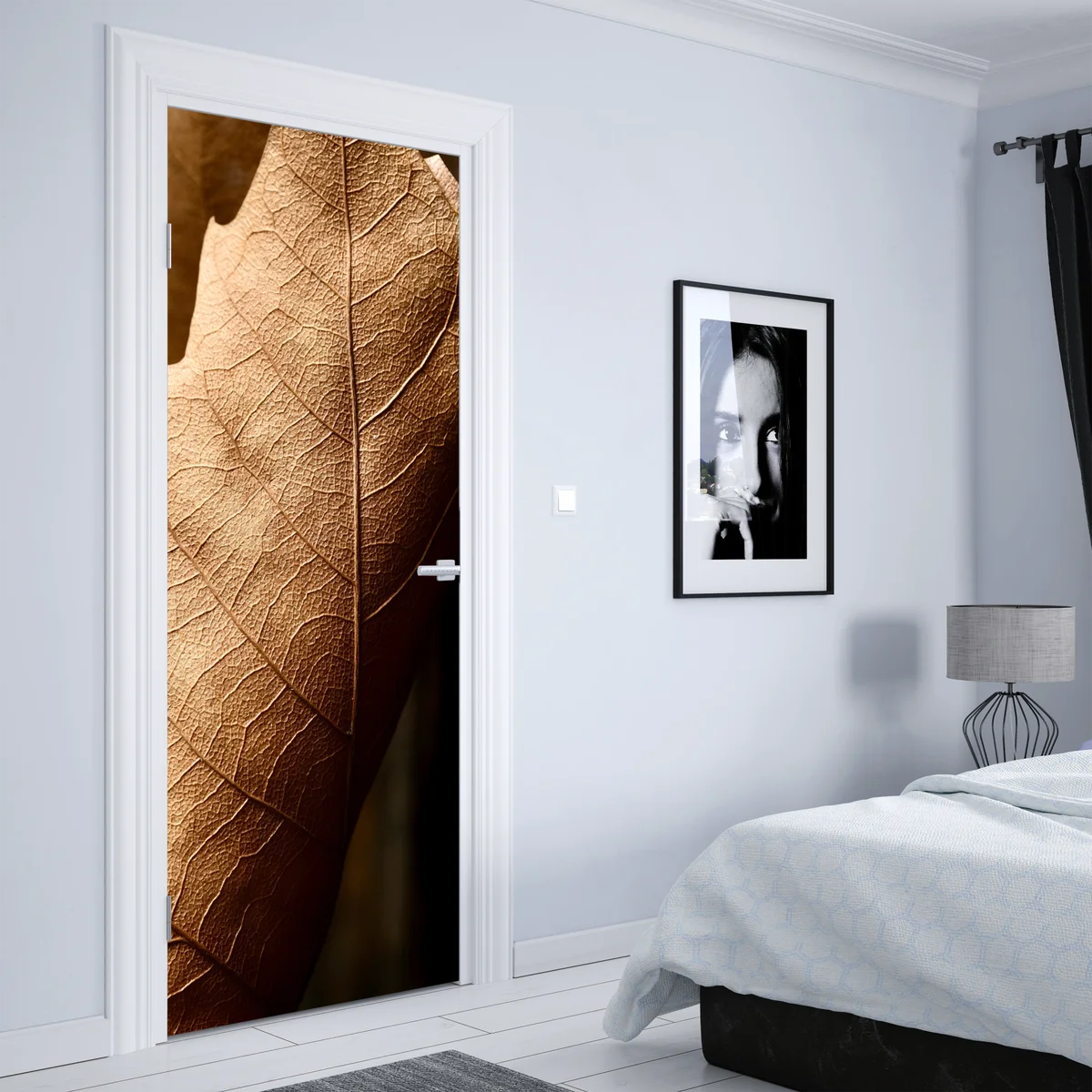 Türaufkleber strukturiertes trockenes blatt nahaufnahme Türaufkleber strukturiertes trockenes blatt nahaufnahme