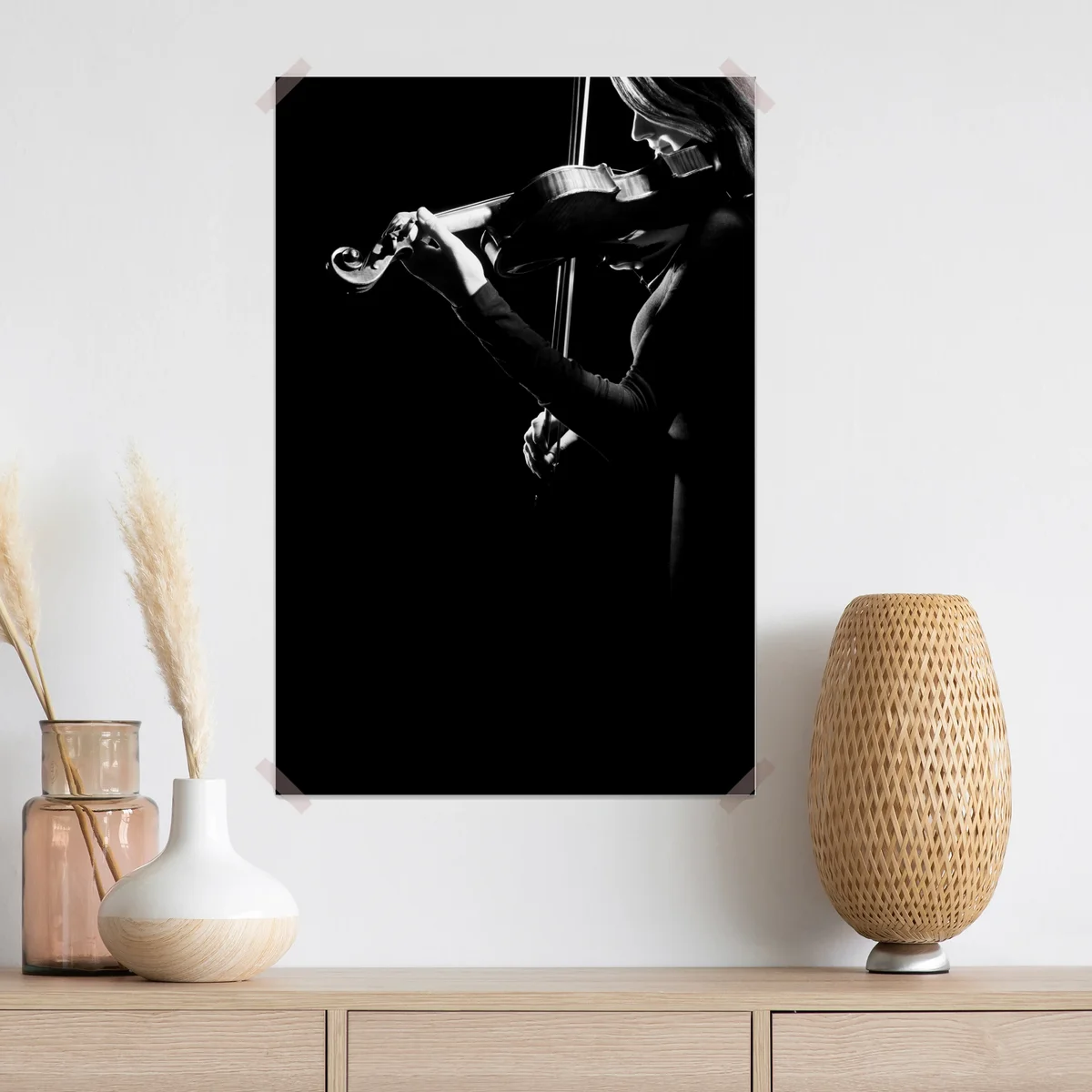 Poster elegante geigerin in silhouette Poster elegante geigerin in silhouette