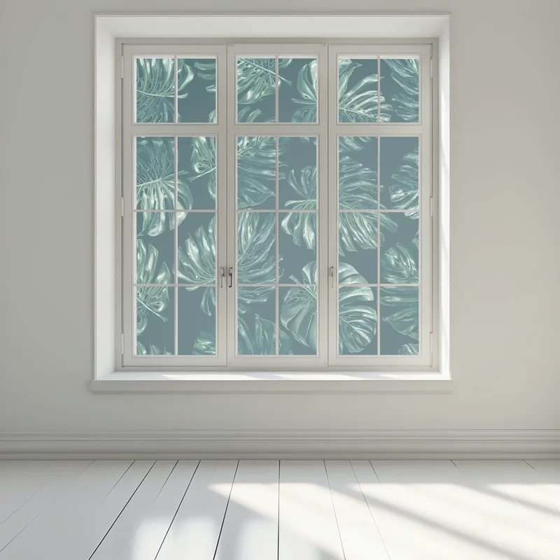 Fensteraufkleber tropisches monstera-blattmuster