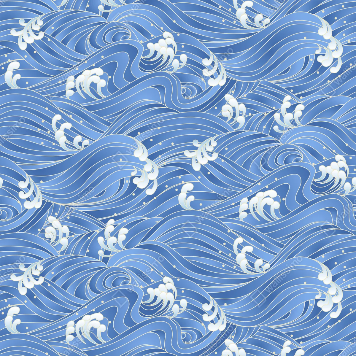 Leinwandbild stilisiertes Japanisches wellenmuster Leinwandbild stilisiertes Japanisches wellenmuster