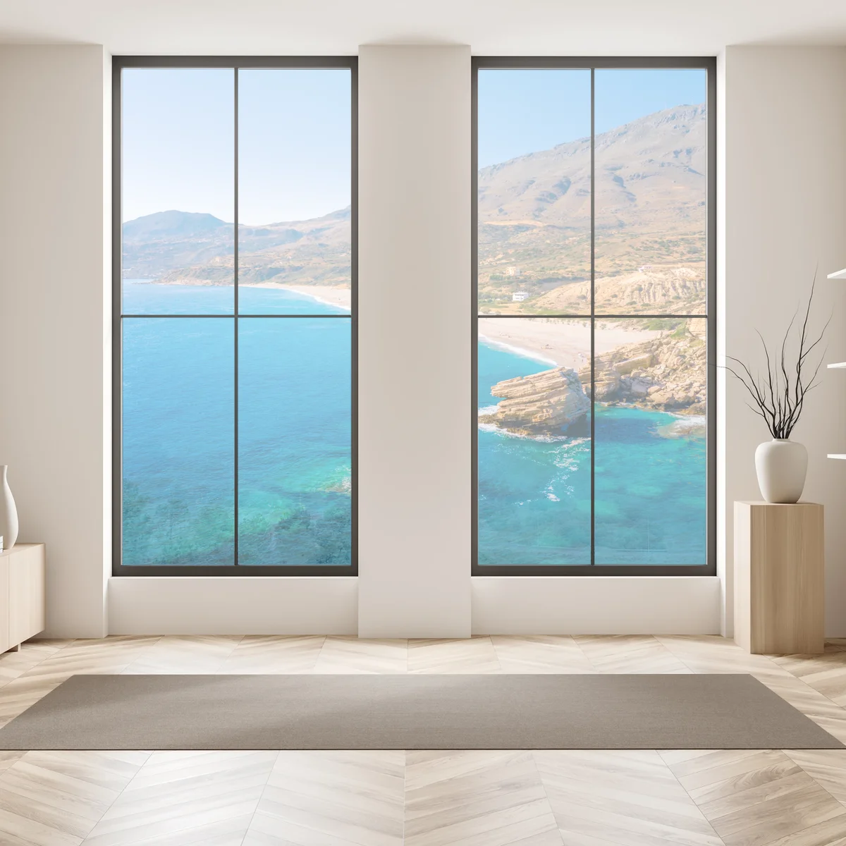 Fensteraufkleber türkisfarbenes küstenpanorama Fensteraufkleber türkisfarbenes küstenpanorama