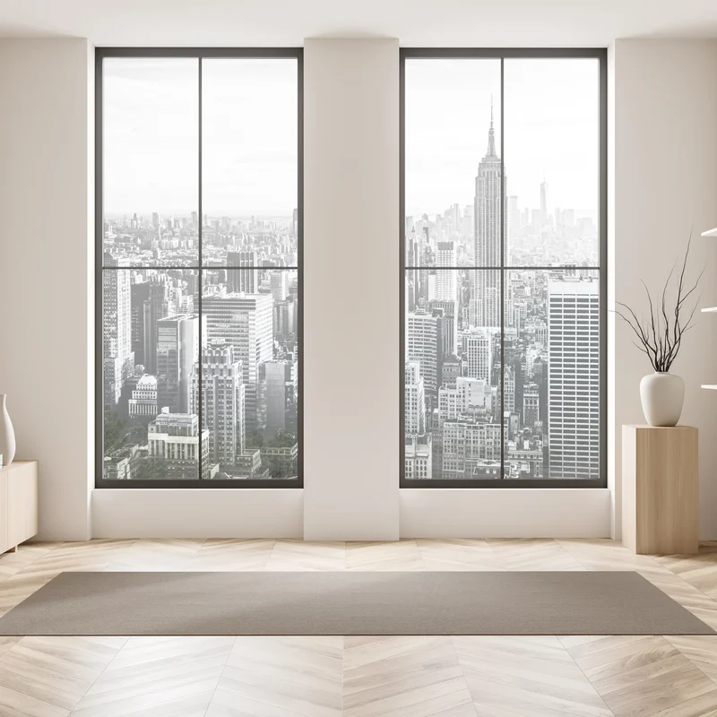 Fensteraufkleber New York panorama in schwarzweiß