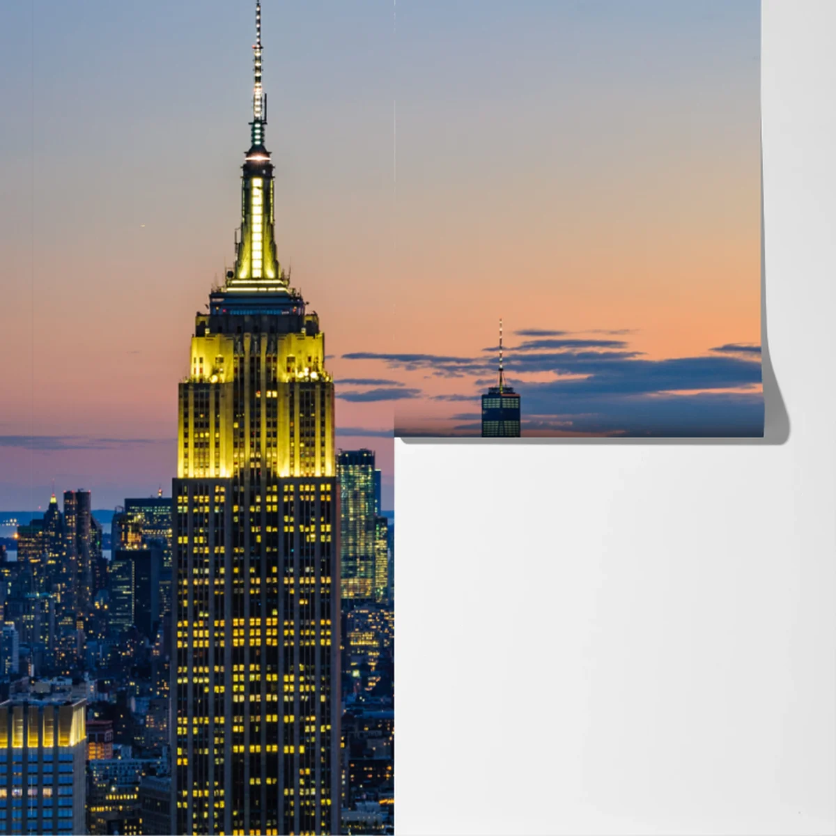 Fototapete New York skyline bei dämmerung Fototapete New York skyline bei dämmerung