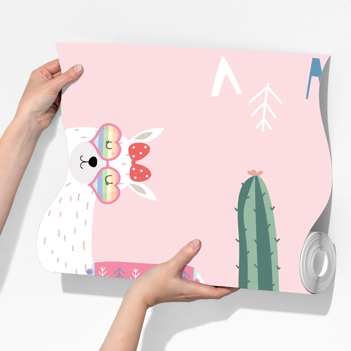 Fototapete niedliches pastell lama-muster Fototapete niedliches pastell lama-muster