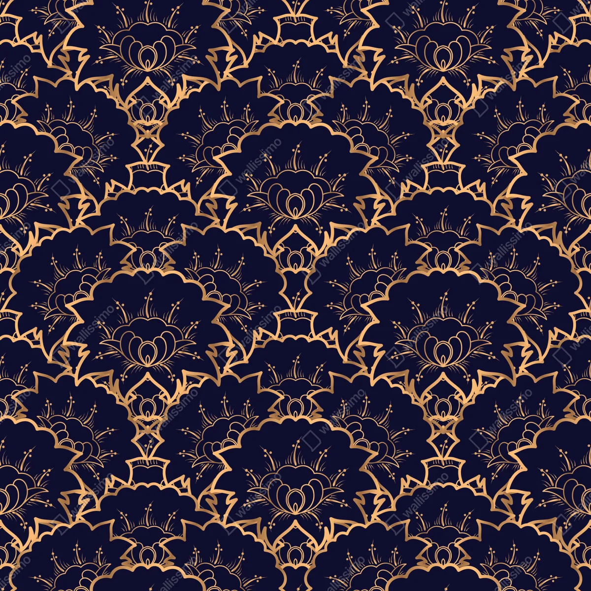 Tischaufkleber und Schreibtischaufkleber luxuriöses goldenes blütenmuster auf marineblau Tischaufkleber und Schreibtischaufkleber luxuriöses goldenes blütenmuster auf marineblau