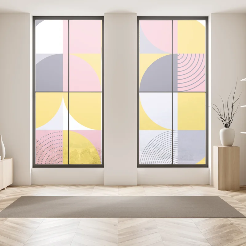 Fensteraufkleber pastell geometrisches muster