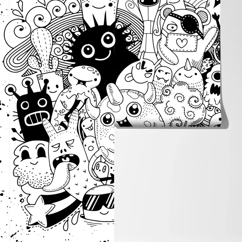 Fototapeta zabawny rysunek z potworami Fototapeta zabawny rysunek z potworami