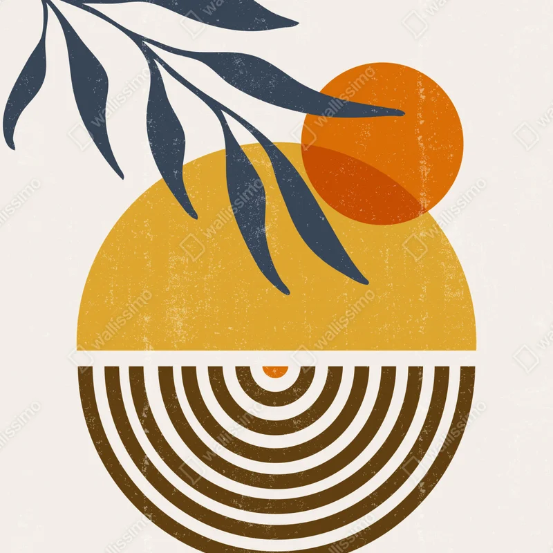 Poster boho abstrakte sonne und mond • Poster bei Wallnifity® Poster boho abstrakte sonne und mond • Poster bei Wallnifity®