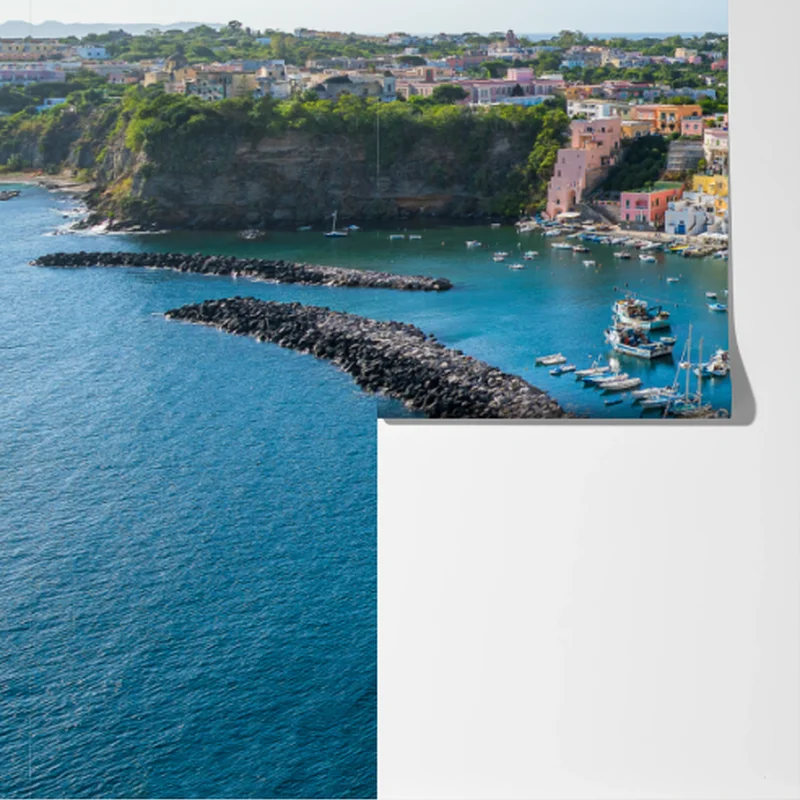 Fototapete bunte panoramaufnahme eines Mittelmeerhafens Fototapete bunte panoramaufnahme eines Mittelmeerhafens