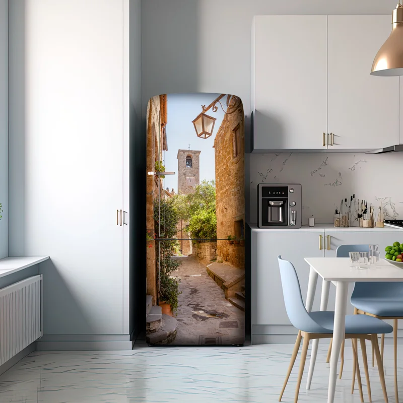Kühlschrankaufkleber sonnige gasse in Civita di Bagnoregio