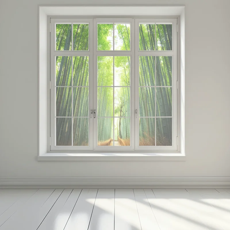 Fensteraufkleber weg durch den bambushain von Arashiyama