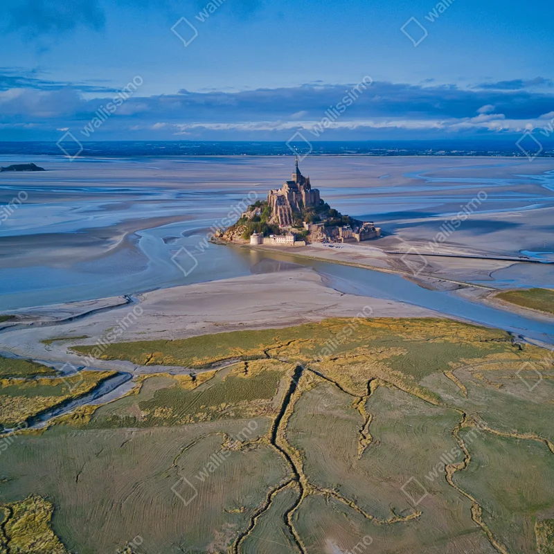 Repositionierbarer Aufkleber Mont Saint-Michel luftaufnahme Repositionierbarer Aufkleber Mont Saint-Michel luftaufnahme